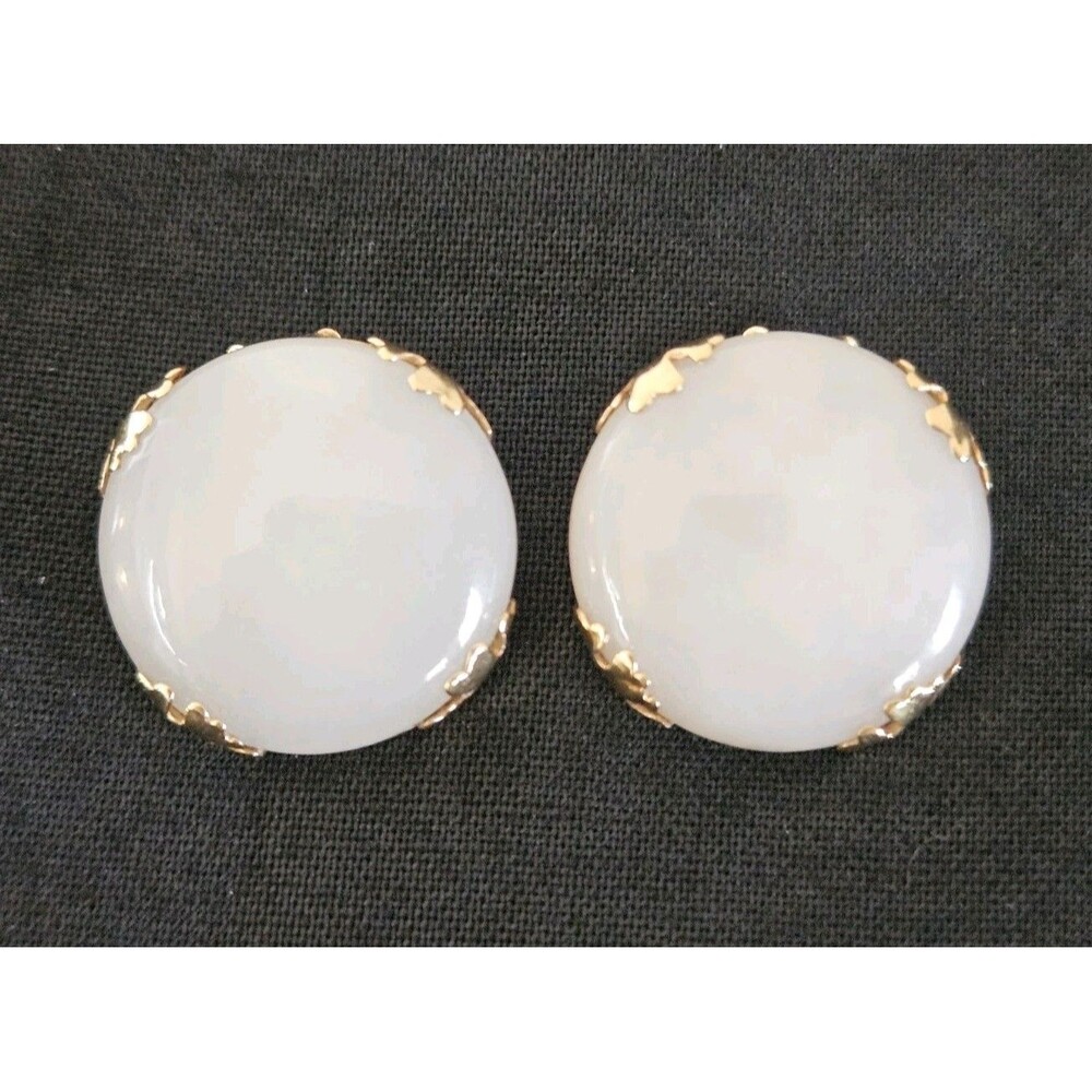 Ming's Hawaii Unsigned 14K Yellow Gold Clip On Earrings PAT. 156452